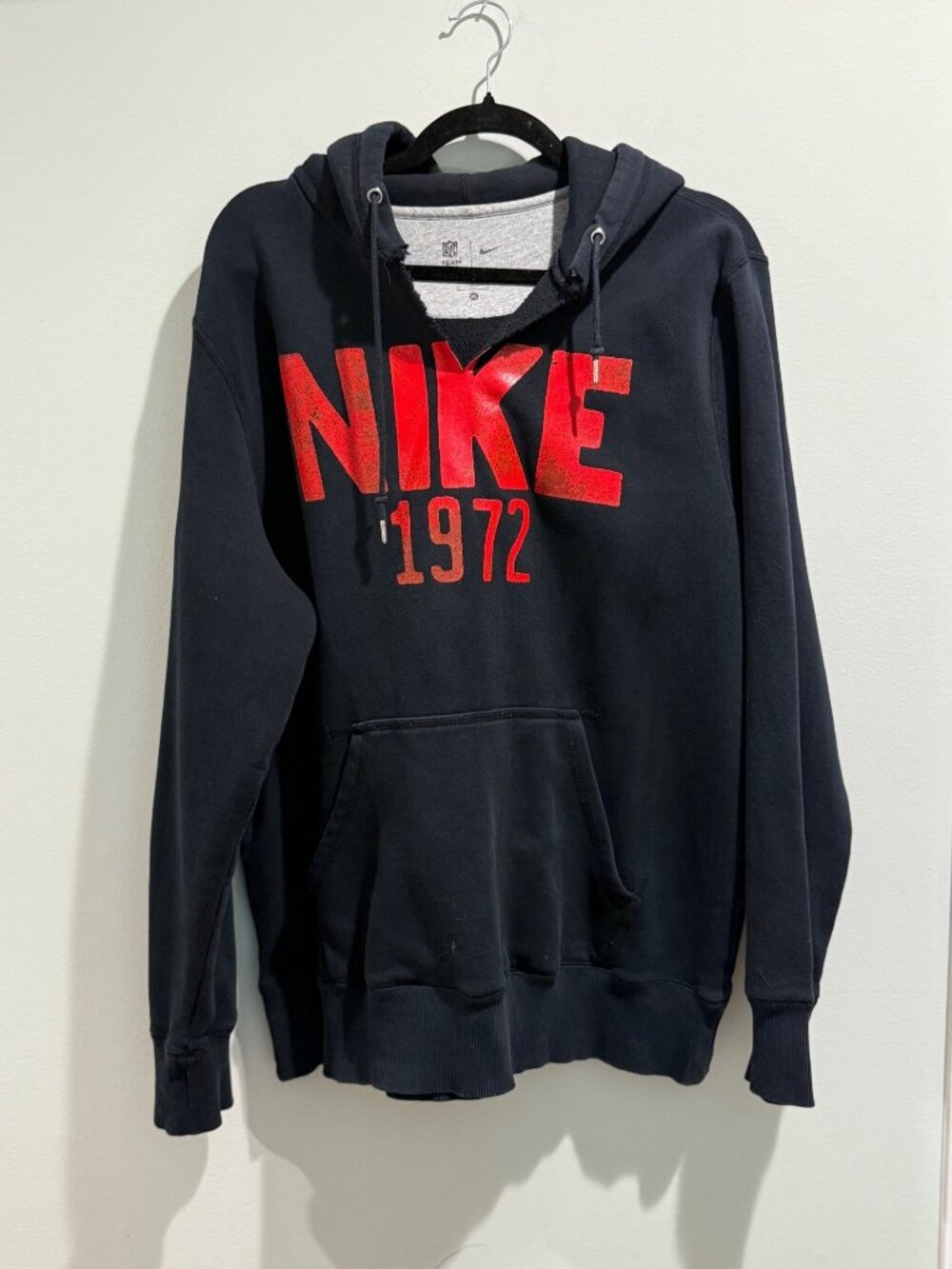 Nike 1972 Spellout Pullover Men’s Hoodie Black Red Size XL